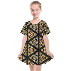 Pattern Stained Glass Triangles Kids  Smock Dress by HermanTelo