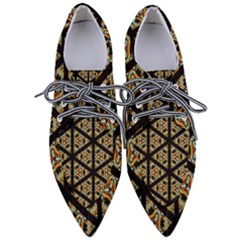 Pattern Stained Glass Triangles Women s Pointed Oxford Shoes by HermanTelo