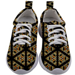 Pattern Stained Glass Triangles Kids Athletic Shoes by HermanTelo