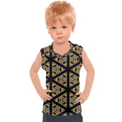 Pattern Stained Glass Triangles Kids  Sport Tank Top