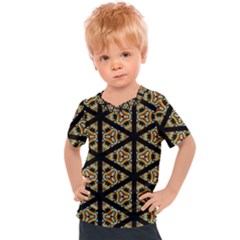 Pattern Stained Glass Triangles Kids  Sports Tee