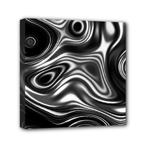 Wave Abstract Lines Mini Canvas 6  X 6  (stretched)