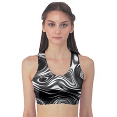 Wave Abstract Lines Sports Bra