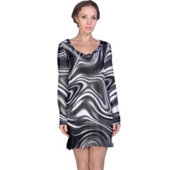 Wave Abstract Lines Long Sleeve Nightdress by HermanTelo