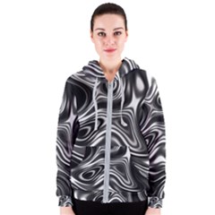 Wave Abstract Lines Women s Zipper Hoodie by HermanTelo