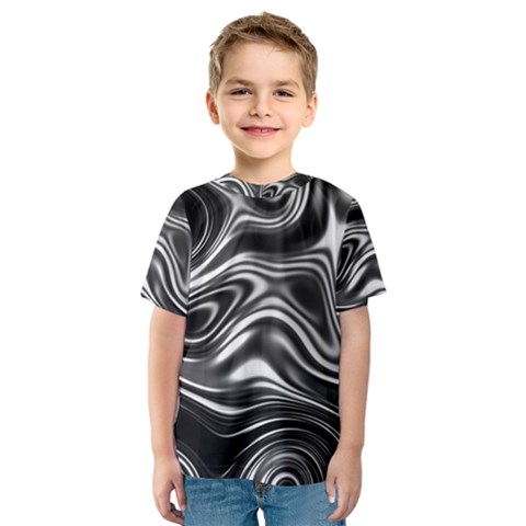 Wave Abstract Lines Kids  Sport Mesh Tee by HermanTelo