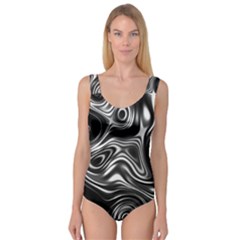 Wave Abstract Lines Princess Tank Leotard 