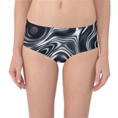 Wave Abstract Lines Mid-waist Bikini Bottoms