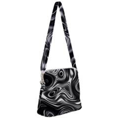 Wave Abstract Lines Zipper Messenger Bag