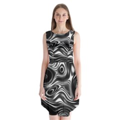 Wave Abstract Lines Sleeveless Chiffon Dress  