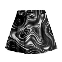 Wave Abstract Lines Mini Flare Skirt