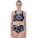 Wave Abstract Lines Racer Back Bikini Set View1