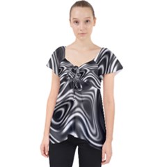 Wave Abstract Lines Lace Front Dolly Top by HermanTelo