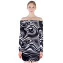 Wave Abstract Lines Long Sleeve Off Shoulder Dress View1