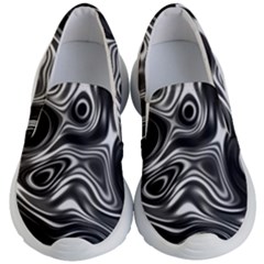 Wave Abstract Lines Kids Lightweight Slip Ons