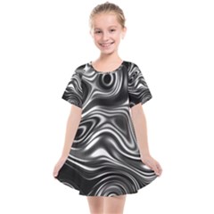 Wave Abstract Lines Kids  Smock Dress by HermanTelo