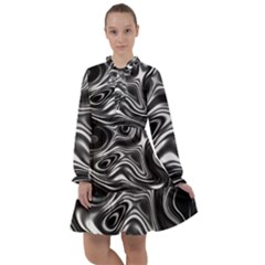 Wave Abstract Lines All Frills Chiffon Dress by HermanTelo