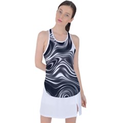 Wave Abstract Lines Racer Back Mesh Tank Top by HermanTelo