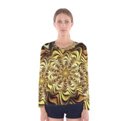 Fractal Flower Petals Gold Women s Long Sleeve Tee