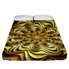 Fractal Flower Petals Gold Fitted Sheet (king Size)