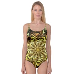 Fractal Flower Petals Gold Camisole Leotard 