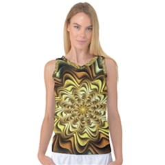 Fractal Flower Petals Gold Women s Basketball Tank Top