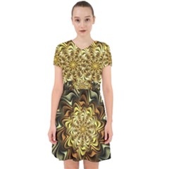 Fractal Flower Petals Gold Adorable In Chiffon Dress