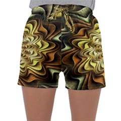 Fractal Flower Petals Gold Sleepwear Shorts