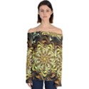 Fractal Flower Petals Gold Off Shoulder Long Sleeve Top View1