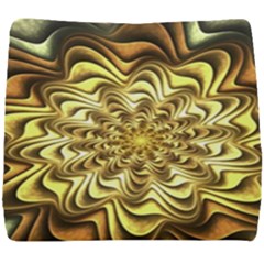 Fractal Flower Petals Gold Seat Cushion