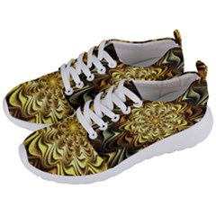 Fractal Flower Petals Gold Men s Lightweight Sports Shoes