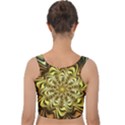 Fractal Flower Petals Gold Velvet Crop Top View2