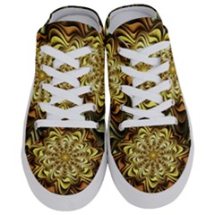 Fractal Flower Petals Gold Half Slippers