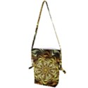 Fractal Flower Petals Gold Folding Shoulder Bag View1