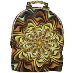 Fractal Flower Petals Gold Mini Full Print Backpack