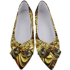 Fractal Flower Petals Gold Women s Bow Heels