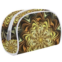 Fractal Flower Petals Gold Makeup Case (large)