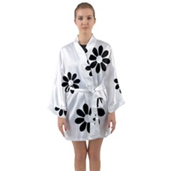 Land Of Flowers Long Sleeve Satin Kimono by moonlightladybug