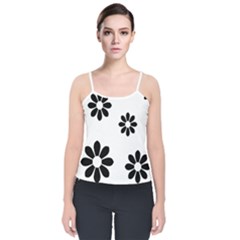 Land Of Flowers Velvet Spaghetti Strap Top