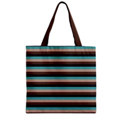 Stripey 1 Zipper Grocery Tote Bag by anthromahe