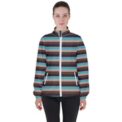 Stripey 1 Women s High Neck Windbreaker by anthromahe