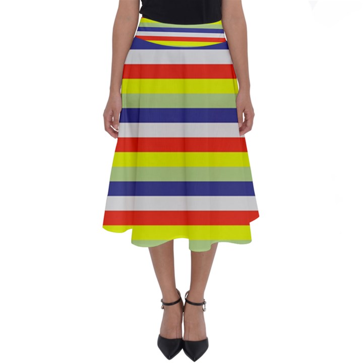 Stripey 2 Perfect Length Midi Skirt