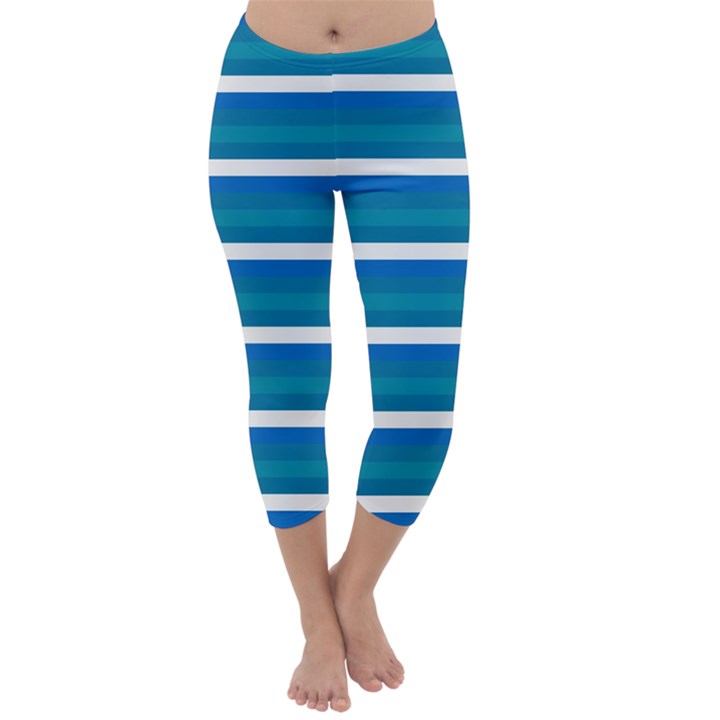 Stripey 3 Capri Winter Leggings 