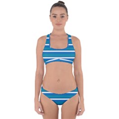 Stripey 3 Cross Back Hipster Bikini Set by anthromahe