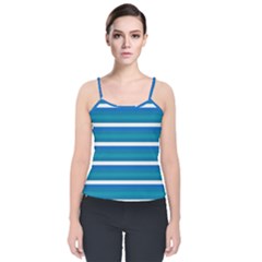 Stripey 3 Velvet Spaghetti Strap Top by anthromahe