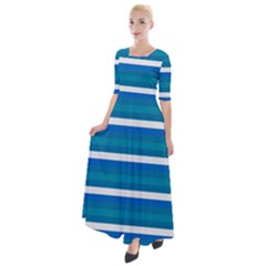 Stripey 3 Half Sleeves Maxi Dress by anthromahe