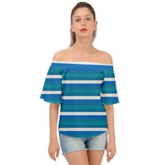 Stripey 3 Off Shoulder Short Sleeve Top by anthromahe