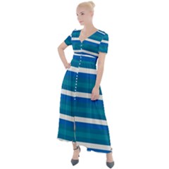 Stripey 3 Button Up Short Sleeve Maxi Dress