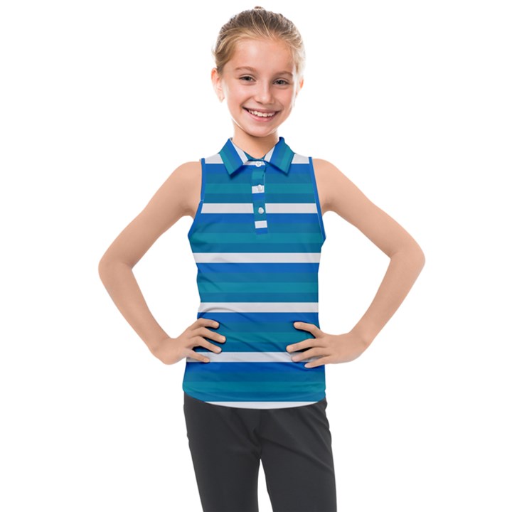 Stripey 3 Kids  Sleeveless Polo Tee