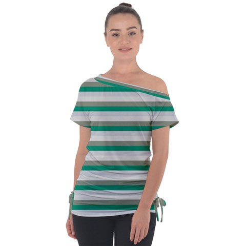 Stripey 4 Tie-up Tee by anthromahe